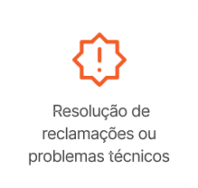 Resolução de reclamações ou problemas técnicos